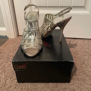 Strappy gold high heel